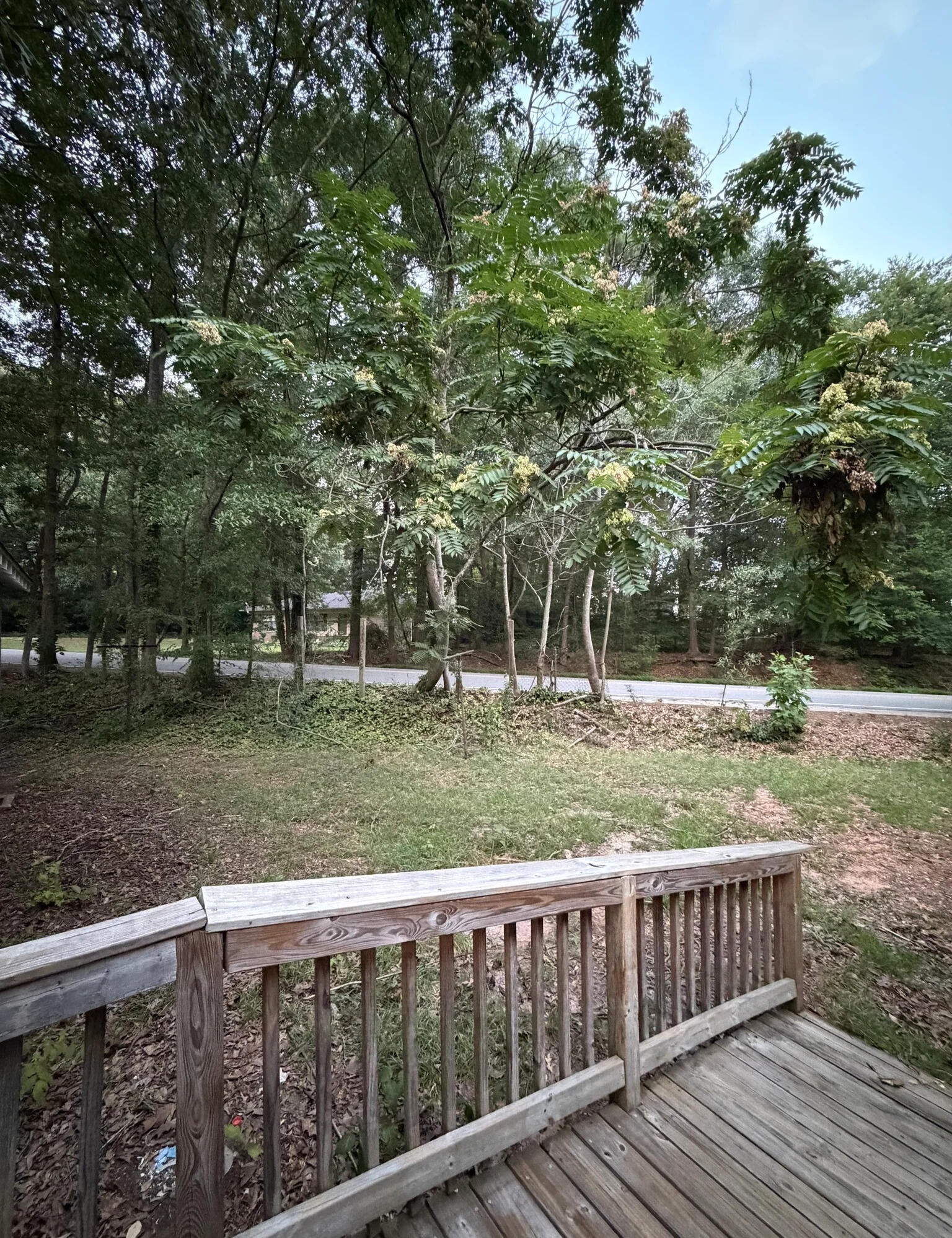 Deck at the Pasadena Avenue home overlooking trees and the neighborhood